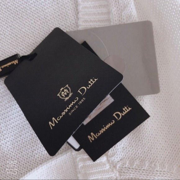 Massimo Dutti Sweater Cold-Shoulder Button-Front(Made in Italy) Size L New w/Tag - Picture 8 of 12